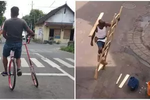 10 Momen lucu orang uji keseimbangan ini bikin geleng kepala