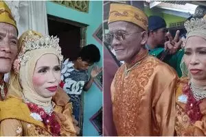 Viral pernikahan kakek & nenek usia 60 tahun, ini 6 potret romantisnya