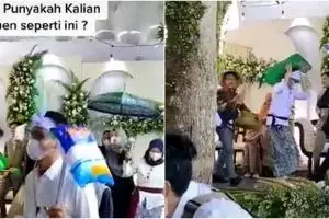 Viral kumpulan sahabat hadiri pernikahan teman di ujung acara, kocak