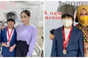 7 Potret Gavrel putra Rieta Amilia lulus SD, penuh kebahagiaan