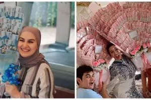 Potret 6 seleb dapat hadiah buket uang, bahagianya berlipat