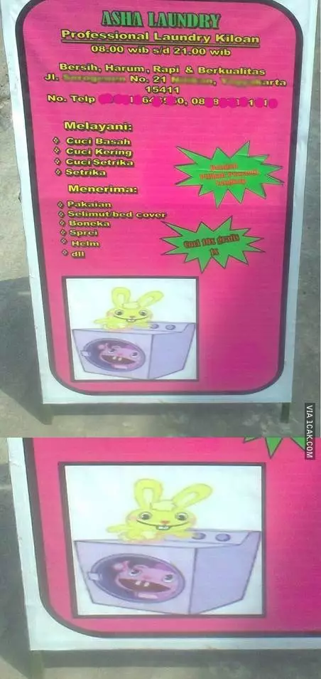 Spanduk lucu jasa laundry © berbagai sumber