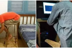 10 Posisi nyeleneh saat duduk di kursi ini bikin geleng kepala