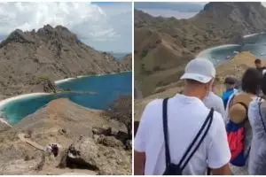 Viral situasi ramai di Pulau Padar, penuh pengunjung tanpa jaga jarak