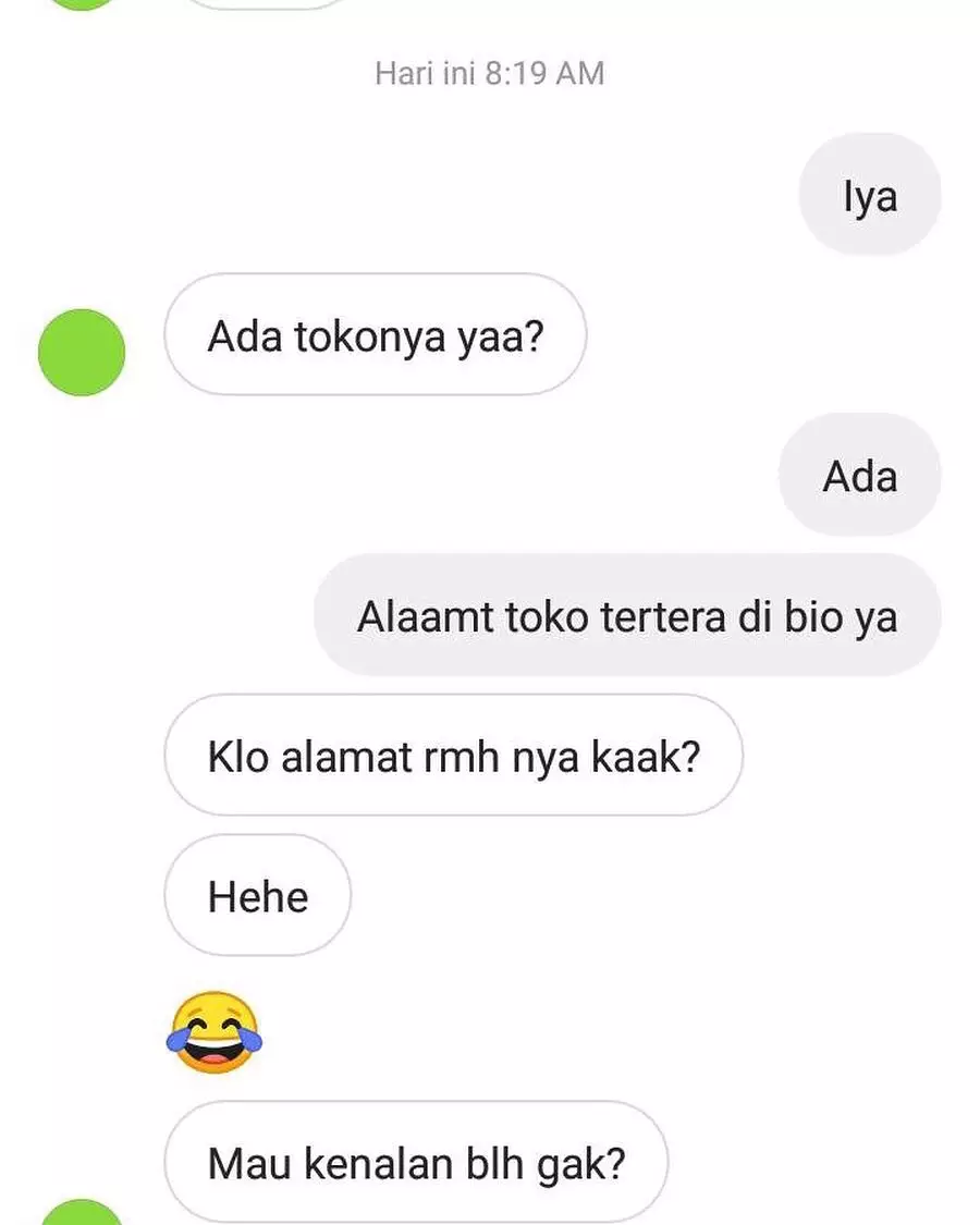 chat lucu gombalin pedagang online shop © 2021 twitter.com