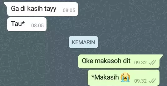 Chat salah ketik ke teman © berbagai sumber