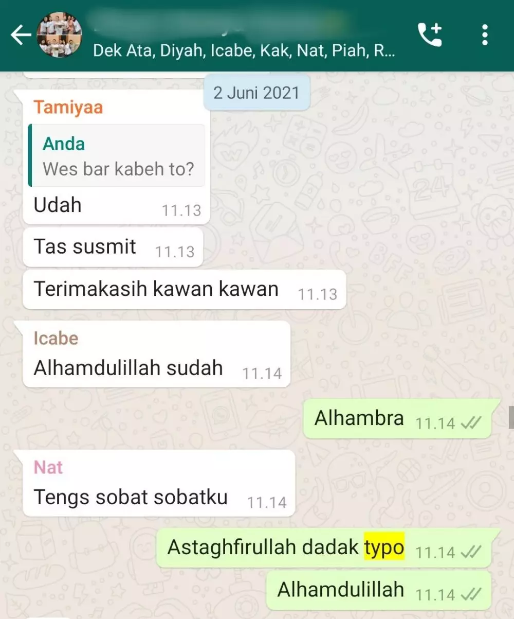 Chat salah ketik ke teman © berbagai sumber