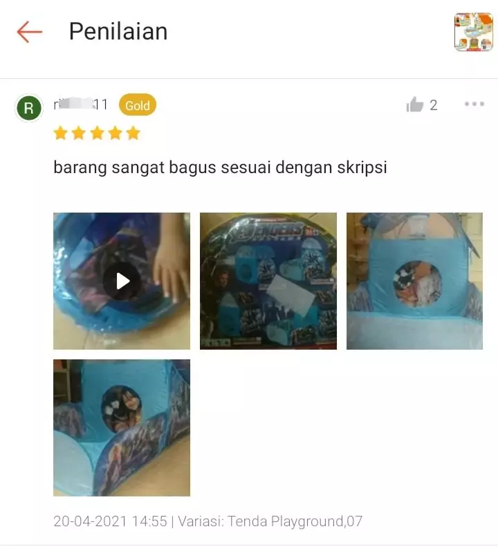 Testimoni belanja di online shop © Twitter