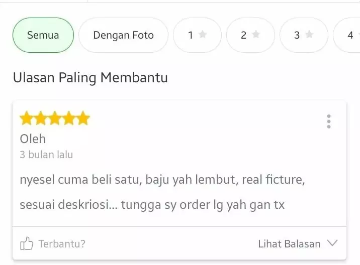 Testimoni belanja di online shop © Twitter