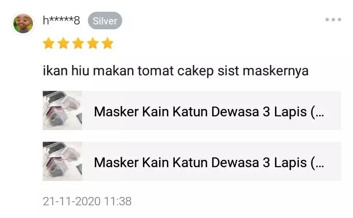 Testimoni belanja di online shop © Twitter