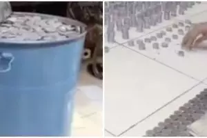 Viral aksi nabung uang di drum, pas dibongkar jumlahnya fantastis