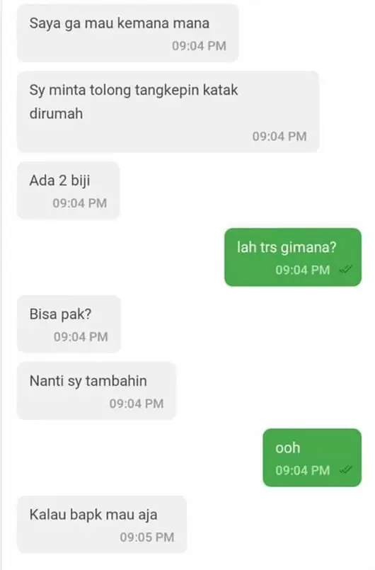 Chat minta tolong ke driver ojol © Instagram