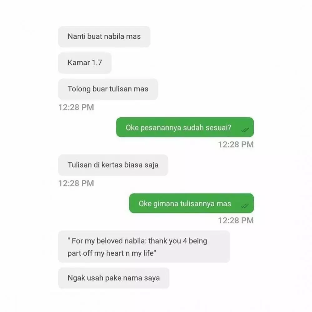 Chat minta tolong ke driver ojol © Instagram
