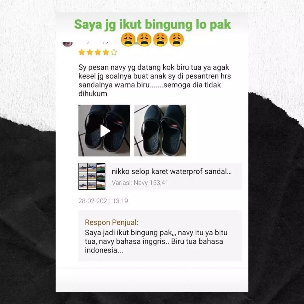 chat lucu beli sepatu di olshop © 2021 instagram.com