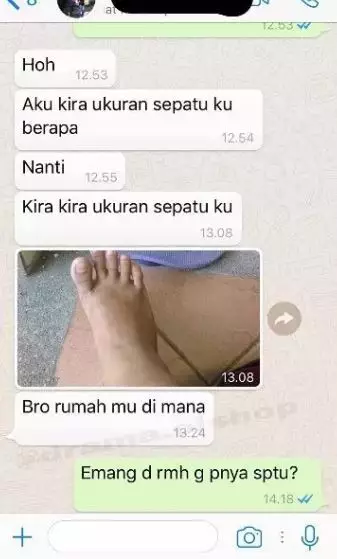 chat lucu beli sepatu di olshop © 2021 instagram.com