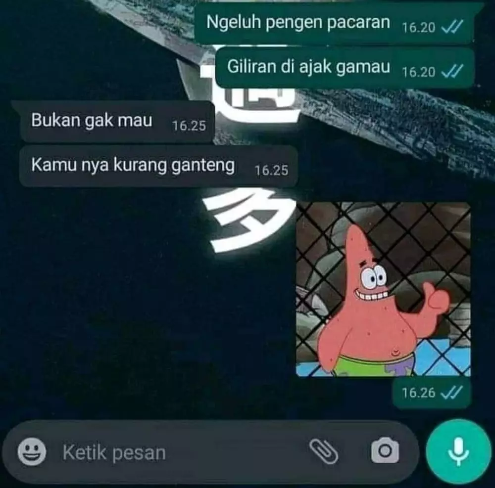 Chat lucu ditolak halus © berbagai sumber Chat lucu ditolak halus © berbagai sumber