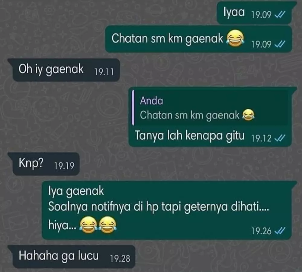 Chat lucu ditolak halus © berbagai sumber Chat lucu ditolak halus © berbagai sumber