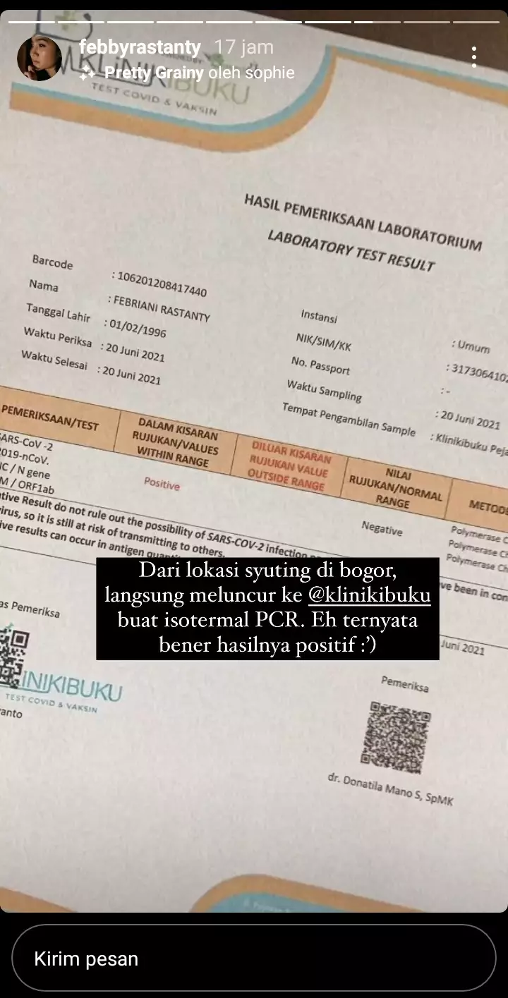 Febby Rastanty positif Covid-19 © 2021 brilio.net