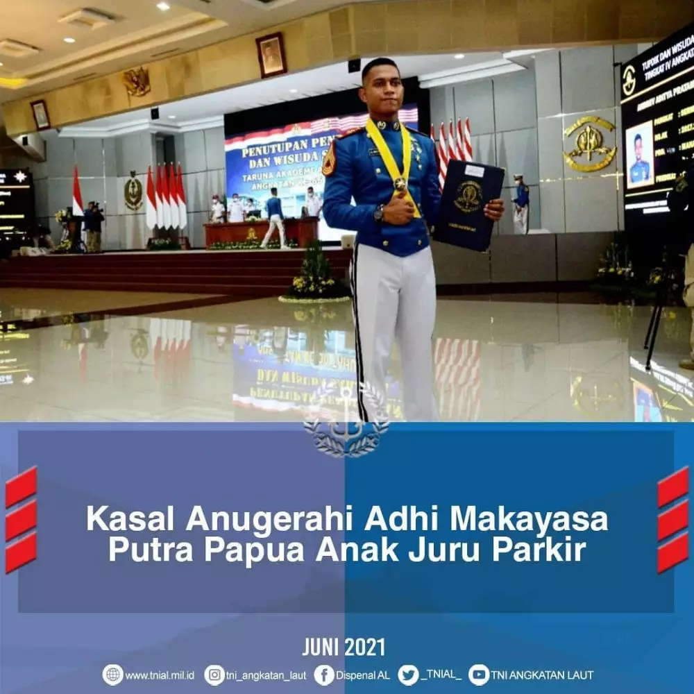 Kisah anak juru parkir jadi lulusan terbaik TNI AL Instagram/@tni_angkatan_laut Kisah anak juru parkir jadi lulusan terbaik TNI AL Instagram/@tni_angkatan_laut
