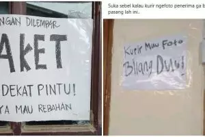 18 Pemberitahuan lucu di pintu dan jendela ini bikin kurir nyengir