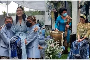 10 Momen siraman Alika Islamadina jelang nikah, dekorasinya serba biru