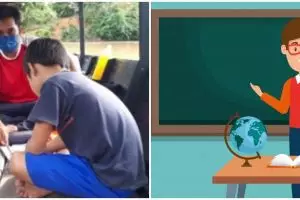 Minim akses internet, guru ini gunakan perahu untuk tempat mengajar 