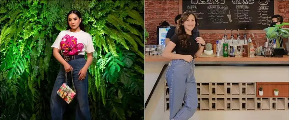 Beda gaya Nagita Slavina dan Ayu Ting Ting saat kenakan kaus © 2021 brilio.net Beda gaya Nagita Slavina dan Ayu Ting Ting saat kenakan kaus © 2021 brilio.net