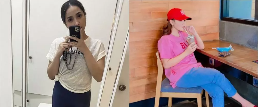 Beda gaya Nagita Slavina dan Ayu Ting Ting saat kenakan kaus © 2021 brilio.net Beda gaya Nagita Slavina dan Ayu Ting Ting saat kenakan kaus © 2021 brilio.net