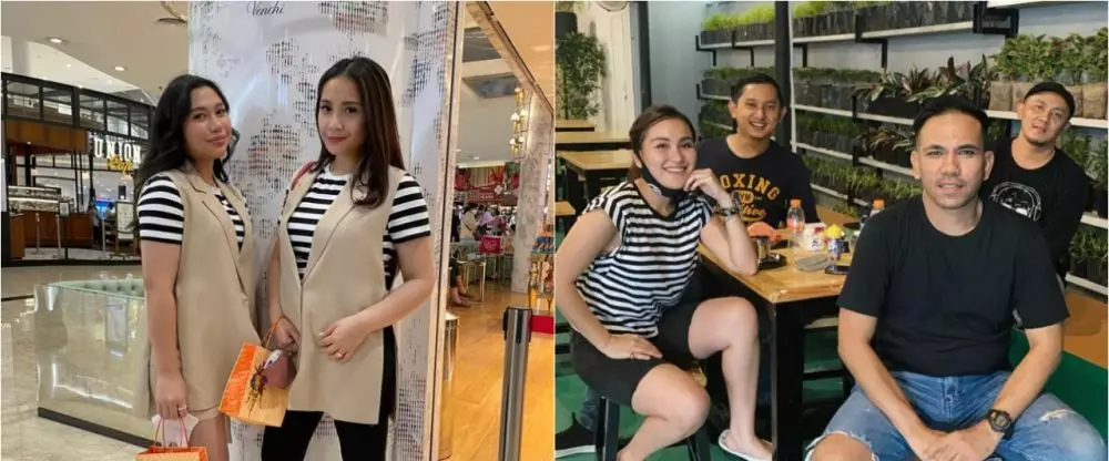 Beda gaya Nagita Slavina dan Ayu Ting Ting saat kenakan kaus © 2021 brilio.net Beda gaya Nagita Slavina dan Ayu Ting Ting saat kenakan kaus © 2021 brilio.net