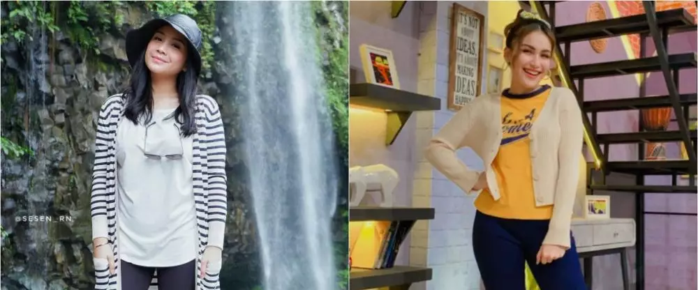 Beda gaya Nagita Slavina dan Ayu Ting Ting saat kenakan kaus © 2021 brilio.net Beda gaya Nagita Slavina dan Ayu Ting Ting saat kenakan kaus © 2021 brilio.net