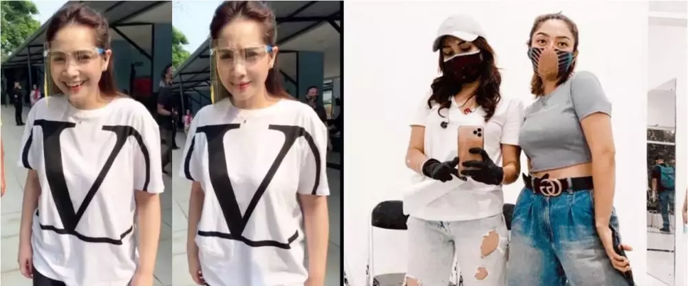 Beda gaya Nagita Slavina dan Ayu Ting Ting saat kenakan kaus © 2021 brilio.net Beda gaya Nagita Slavina dan Ayu Ting Ting saat kenakan kaus © 2021 brilio.net