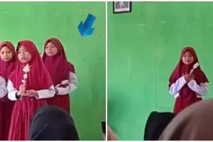 Viral siswi berdiam diri saat teman-temannya beri bunga untuk ibu
