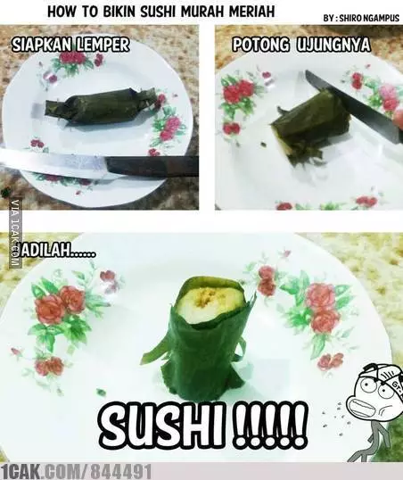 Cara lucu makan sushi © 1cak.com Cara lucu makan sushi © 1cak.com