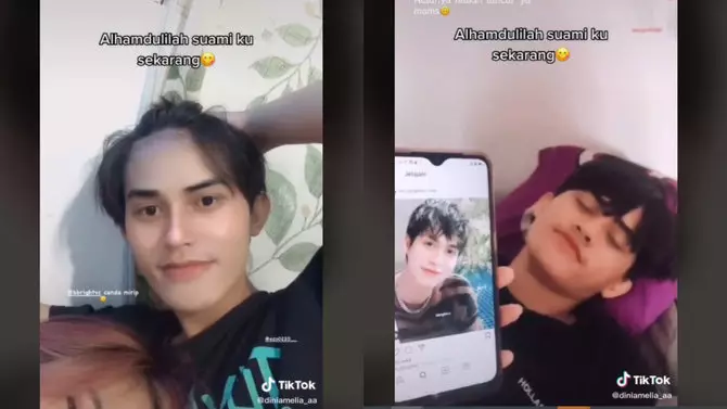 Wanita ini halu miliki suami artis luar negri © TikTok/@diniamelia_aa Wanita ini halu miliki suami artis luar negri © TikTok/@diniamelia_aa