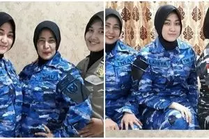 Potret ibu dan 3 putrinya jadi srikandi TNI Polri, kompak dan gagah