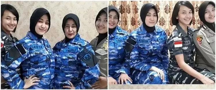 Potret ibu dan 3 putrinya jadi srikandi TNI Polri, kompak dan gagah