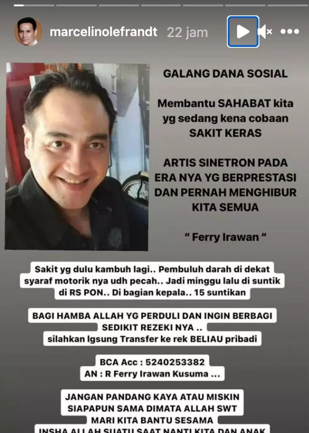 ferry irawan sakit keras © 2021 Instagram