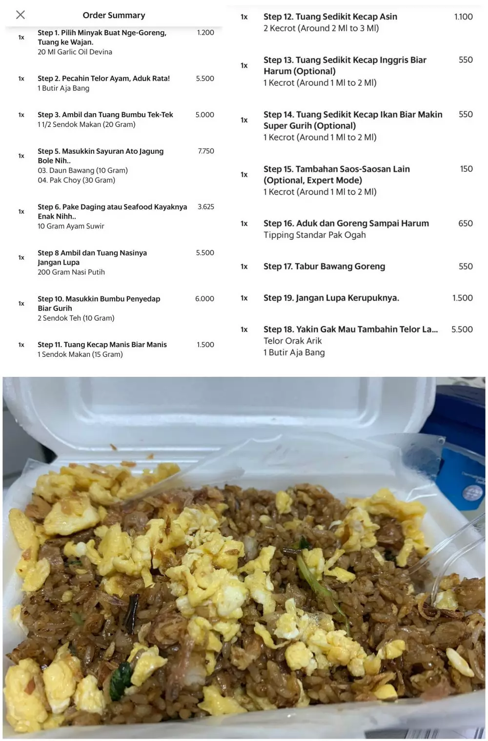 pembeli racik nasgor sendiri © Twitter