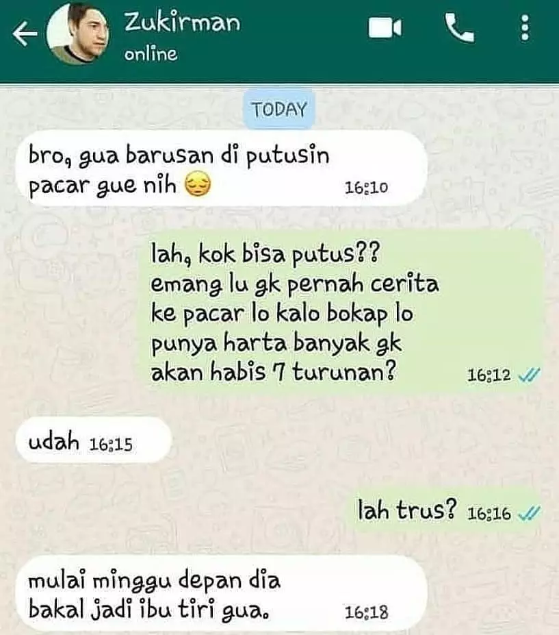 chat lucu minta saran ke teman © 2021 instagram.com