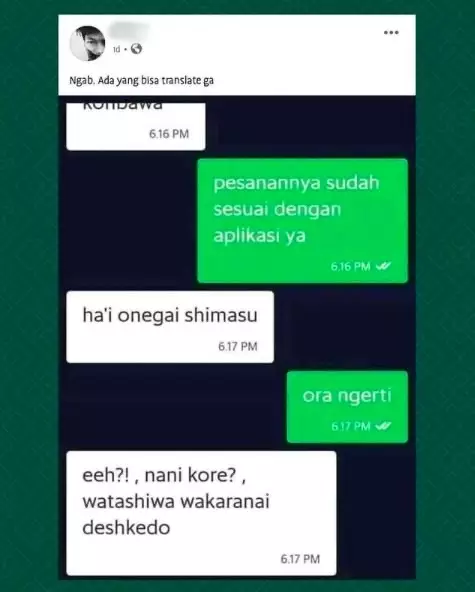 Chat tanya ke pengemudi ojek © Twitter Chat tanya ke pengemudi ojek © Twitter