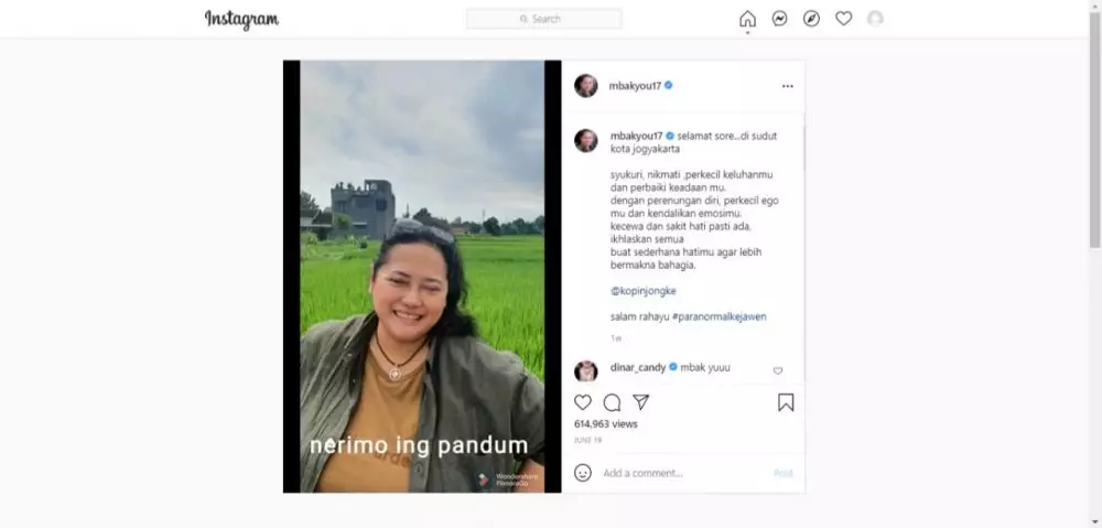 pesan terakhir Mbak You sebelum meninggal  © 2021 brilio.net pesan terakhir Mbak You sebelum meninggal  © 2021 brilio.net