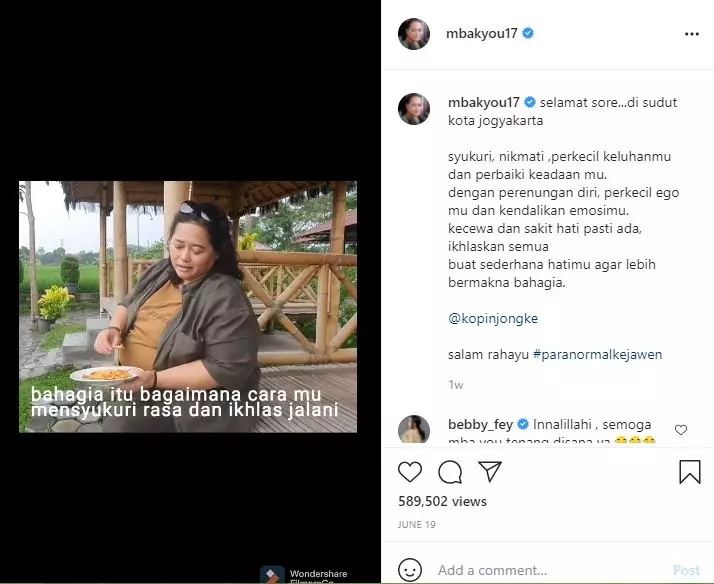 potret terakhir mbak you sebelum meninggal dunia © berbagai sumber potret terakhir mbak you sebelum meninggal dunia © berbagai sumber
