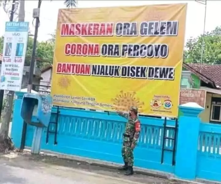 spanduk bahaya Covid 19 © berbagai sumber spanduk bahaya Covid 19 © berbagai sumber