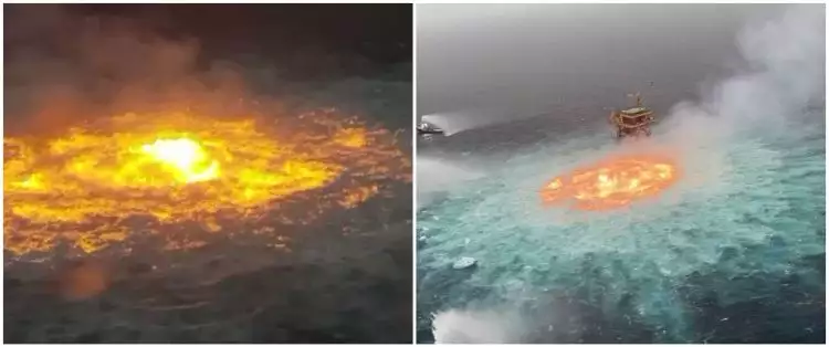 Viral video penampakan kebakaran bawah air di Teluk Meksiko