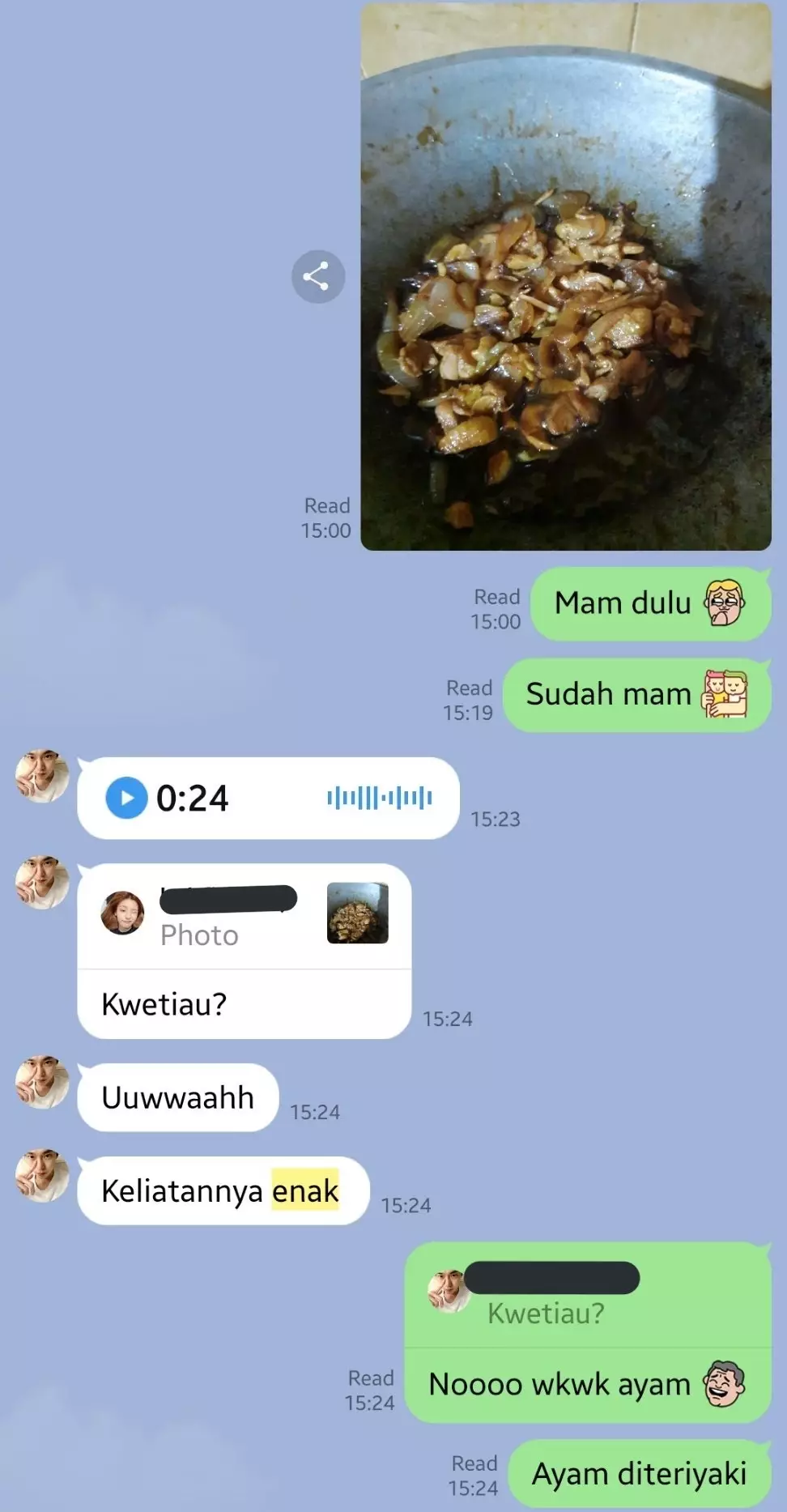 Chat lucu pamer masakan © Twitter