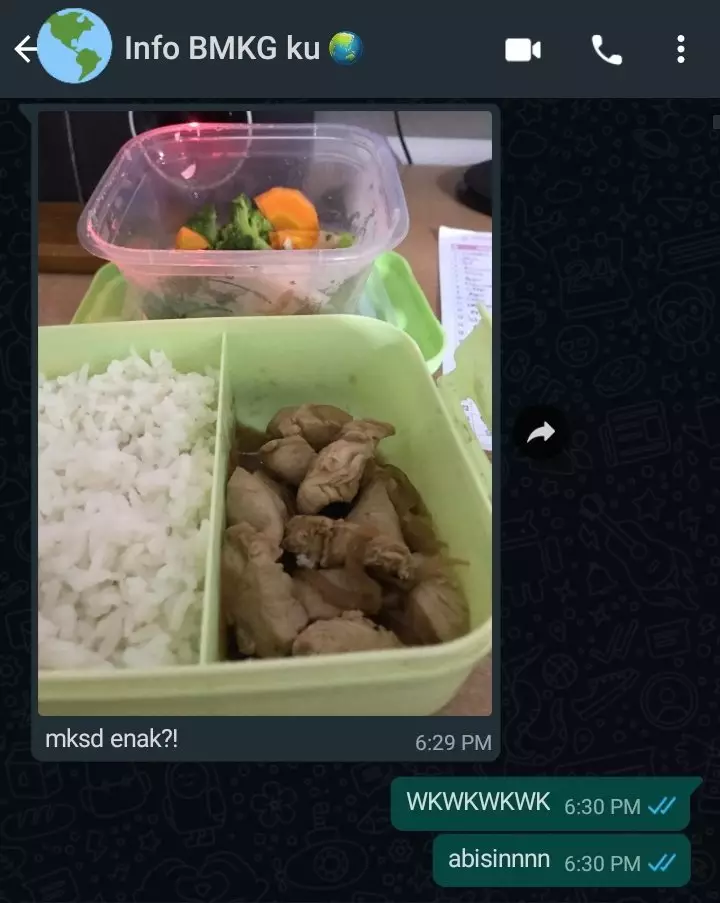 Chat lucu pamer masakan © Twitter