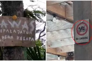 10 Papan peringatan salah desain ini bikin yang baca auto bingung