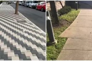 10 Potret lucu pola trotoar ini malah bikin geregetan