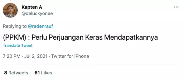 Cuitan lucu kepanjangan PPKM 5 © Twitter