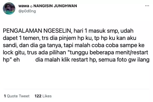 Pengalaman lucu MOS SMP 6 © Twitter